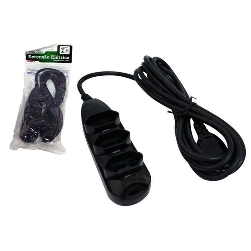 Extensão Eletrica Bivolt Com 3 Tomadas