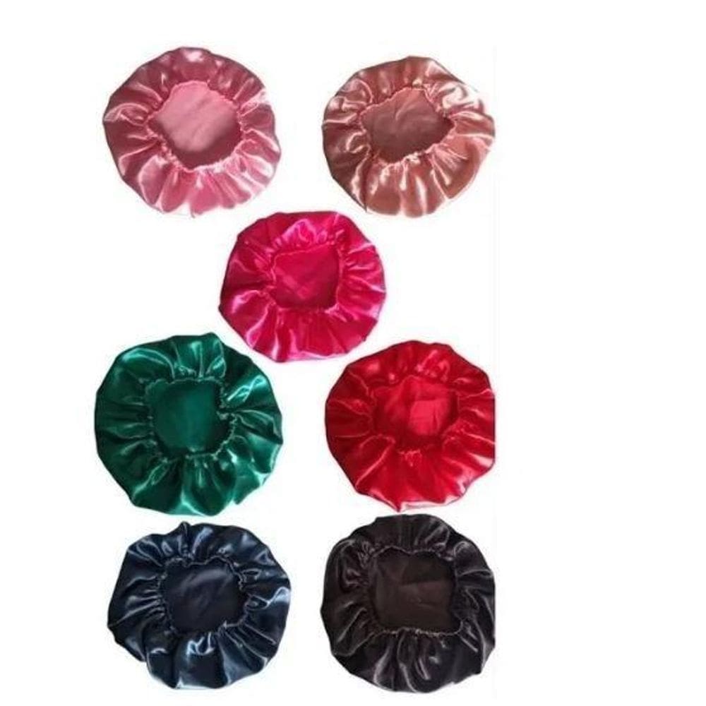 Kit 5 Toucas De Cetim Colorida Tamanho Médio