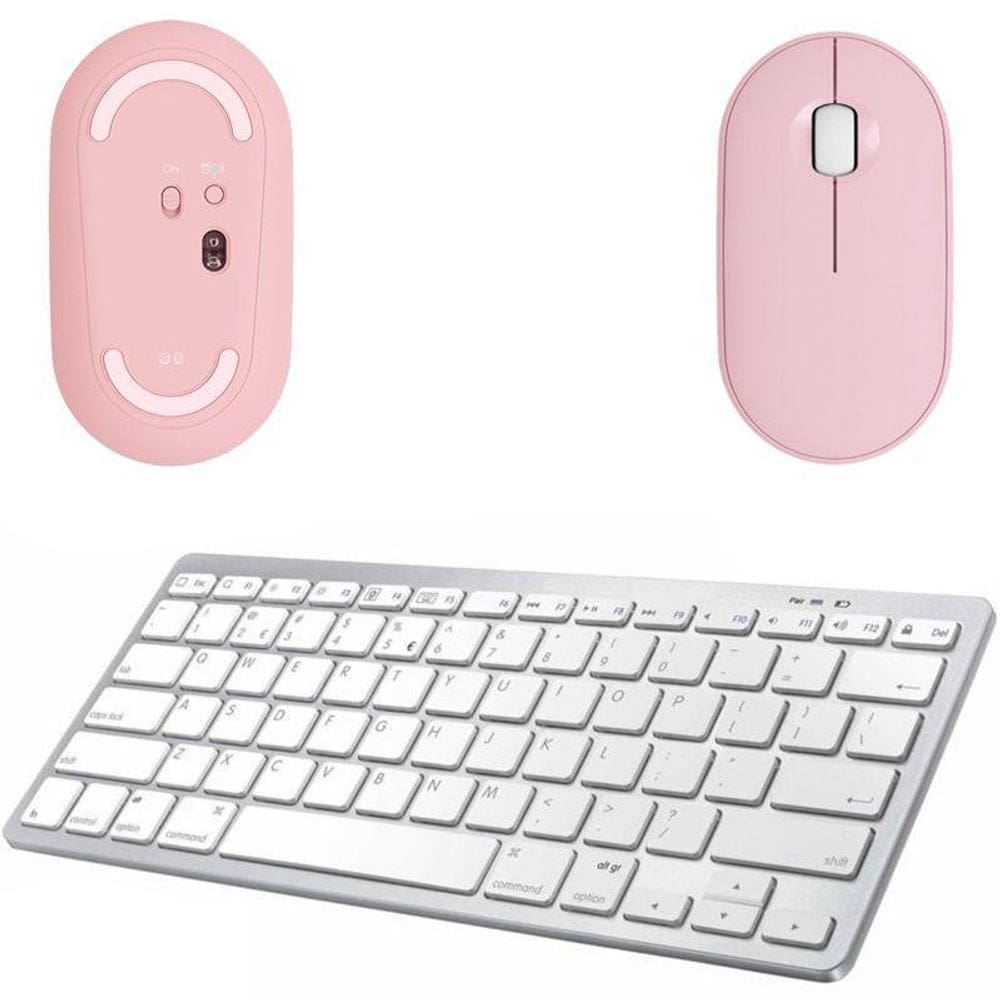Mouse Rosa/Teclado Bluetooth Galaxy Tab A7 Lite T220/225 8,7