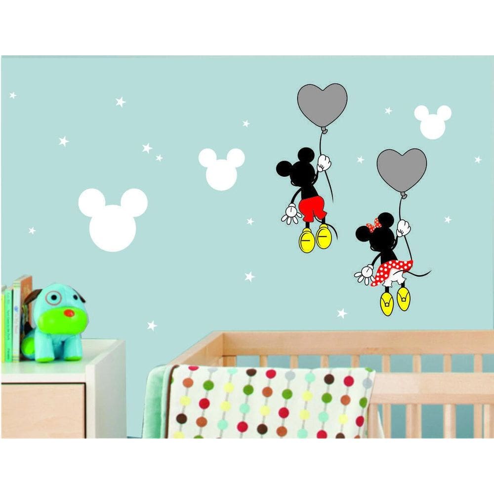 Adesivo De Parede Mickey E Minnie Balões