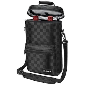 Bolsa Térmica Para Transporte de Vinhos até 2 Garrafas, OPUX, Preto