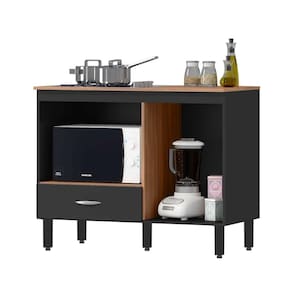 Balcão Armário Cooktop 1 Pt 1 Gav Preto/Freijo - Dacheri
