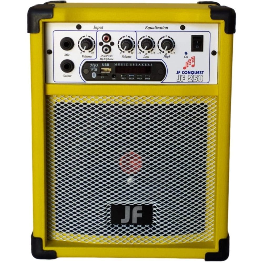 Caixa De Som Bluet Mic Guitar 6 Pol. 30W Rms Cor Amarelo