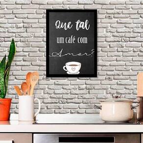 Quadro Decorativo Que Tal um Café Com Amor 34x23Cm