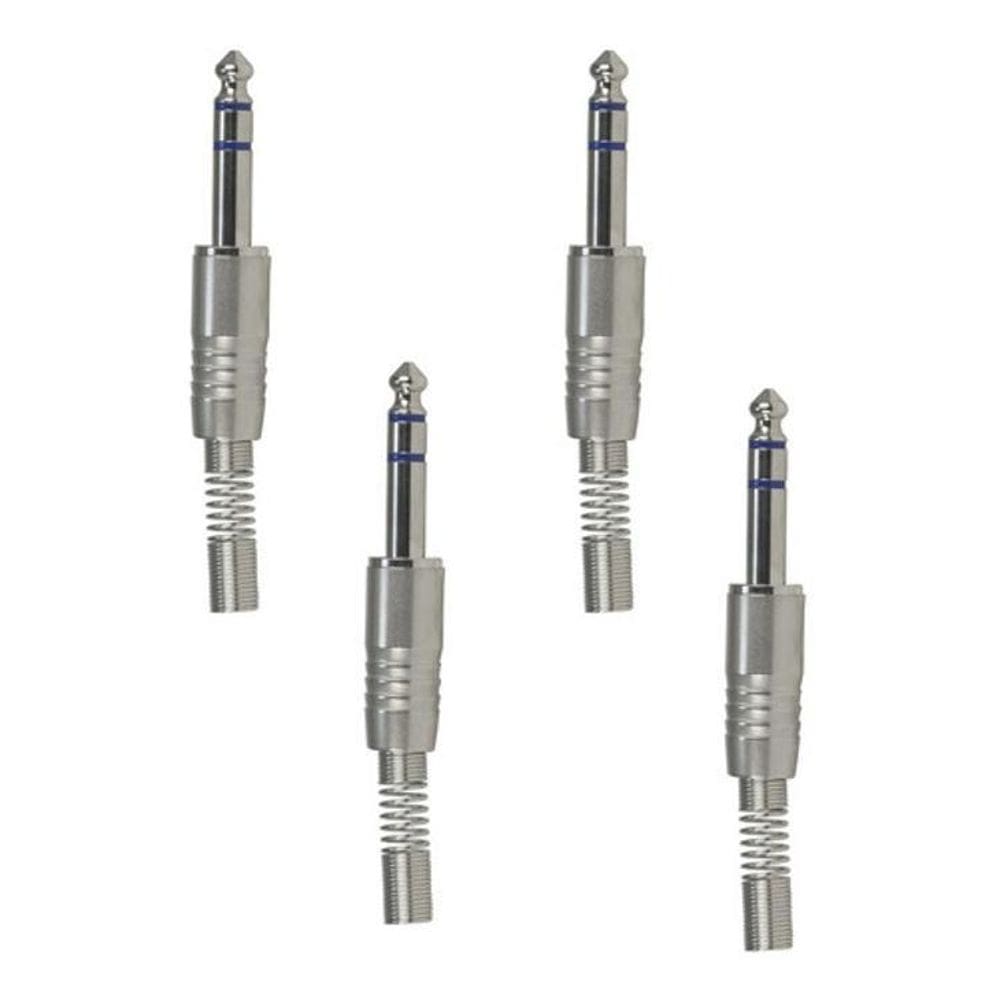 Kit 4 Conector Plug P10 Stereo Ninja Metal Mola Santo Angelo