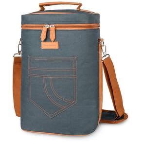 Bolsa Térmica Para Transporte de Vinhos Tirrinia até 4 Garrafas, Cinza