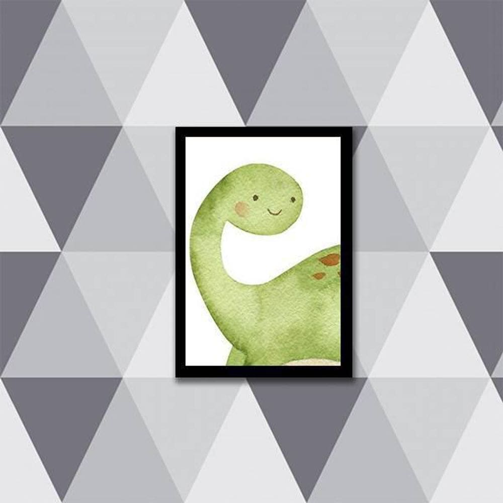 Quadro Decorativo Infantil Dinossauro Verde 24X18Cm