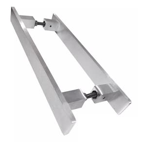 Puxador Barra Chata Reto Luxo 4X1 Maciço Escovado - 70 Cm