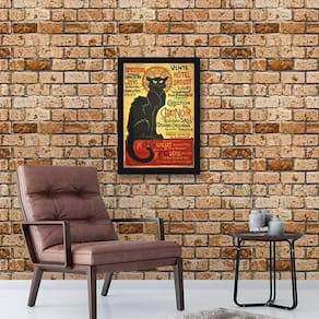 Quadro Decorativo Chat Noir 34X23Cm - Moldura Branca