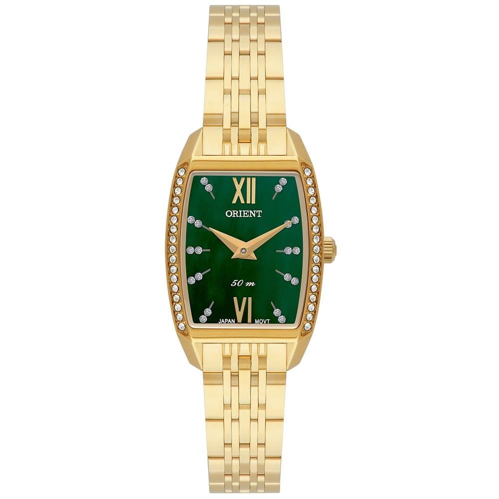 Relógio Orient Feminino Ref: Lgss0069 E3kx Retangular Dourado