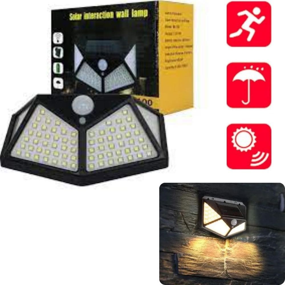 Luz De Parede Solar Para Jardim Alta Potência