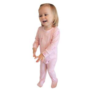 Macacão Magnético Listra Rosa com girafinhas - 24 meses (2 a 3 anos)