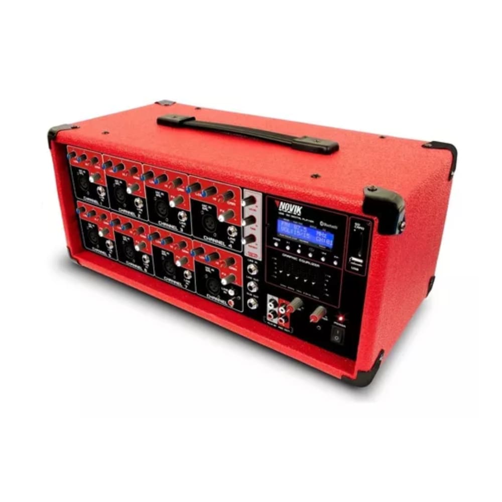 Mixer Amplificado Mesa de Som Novik NVK-8500BT 8 Canais USB Bluetooth