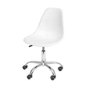 Cadeira Boxbit Dkr Eames Base Em Rodízio Branca