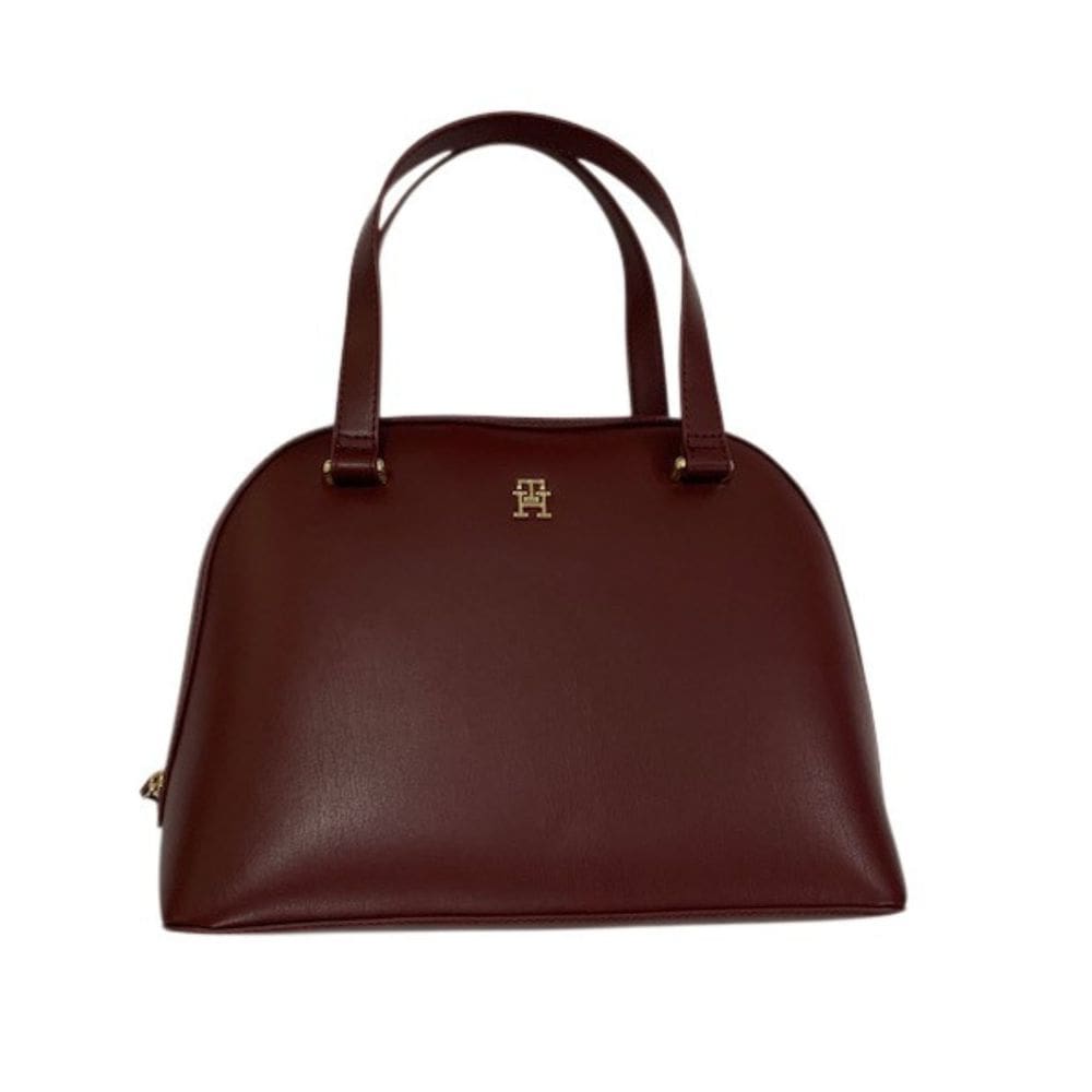 Bolsa Transversal Cor Vinho com Logo Dourado