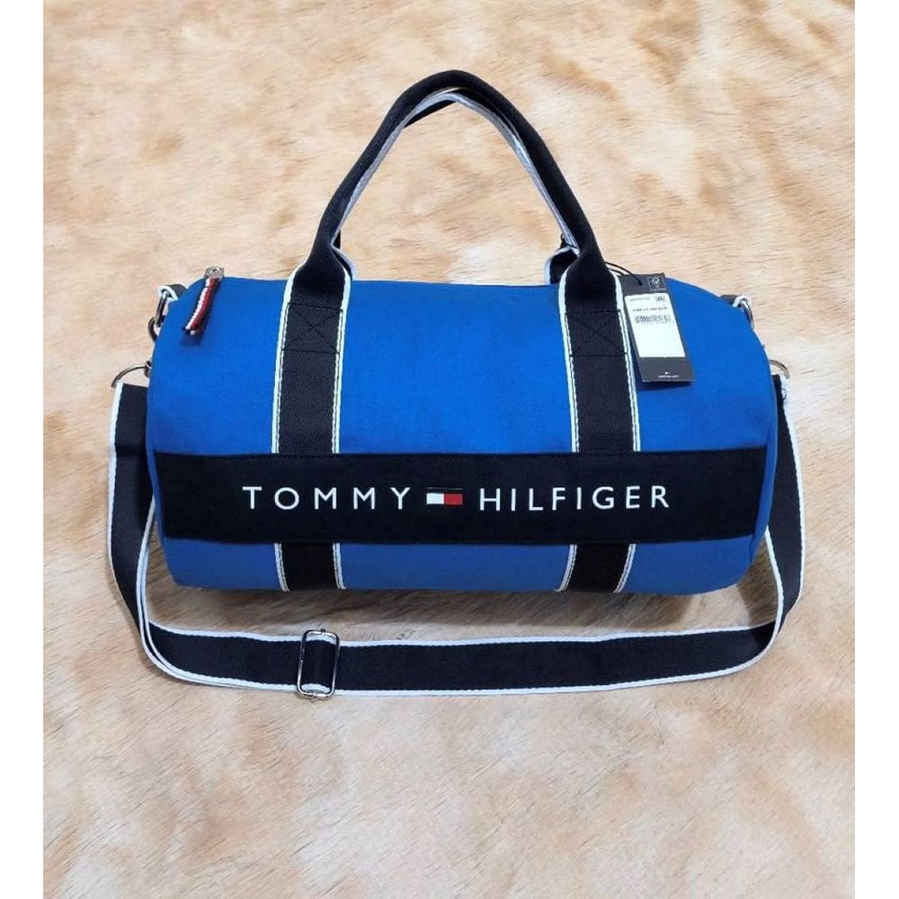 Bolsa Tommy Hifiger Mini Duffle Azul Com Alça Transversal