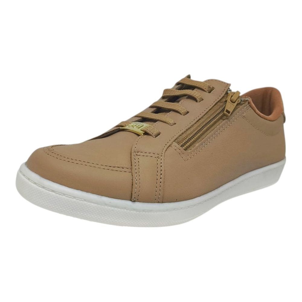 Tênis Casual Feminino Prático em Couro Marina Mello