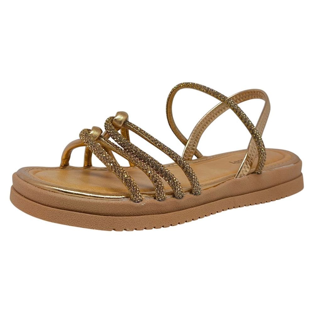 Sandália Feminina Flatform Brilho Estilo Leveza Mississipi