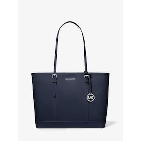 Bolsa de Ombro Feminina Azul Marinho MK Jet Set Travel Large Saffiano Leather Tote