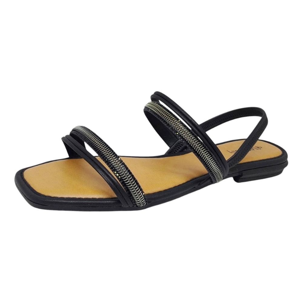 Sandália Rasteirinha Feminina Brilho Moderno Mississipi