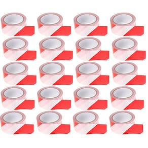 Fita Sinalizaçao Zebrada Kit 20 Uni 100 Metros Vermelho Isolamento Segurança Area Isolada