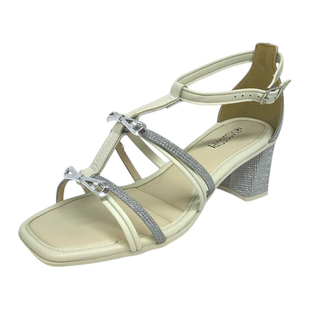 Sandália Feminina Salto Médio Brilho Elegante Mississipi