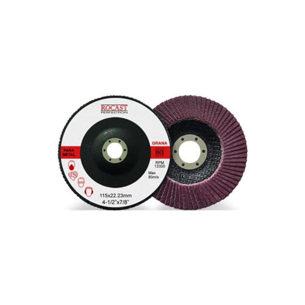 Disco De Lixa Flap Disc 115 X 22 Mm Grão 40 Rocast 102,0001