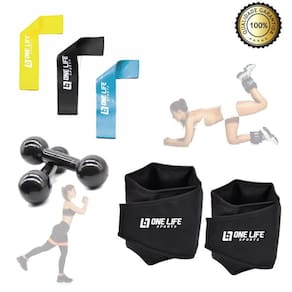 Kit Mini Band + Par De Caneleira 5 Kg + Halter 5 Kg