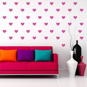 Adesivo Parede Corações - Decoração Romantica Corações