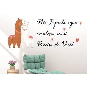 Adesivo De Parede Quarto De Casal Lhamas E Frase Romantica