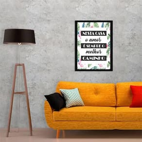 Quadro Decorativo O Amor É Sempre O Melhor Caminho 34x23cm