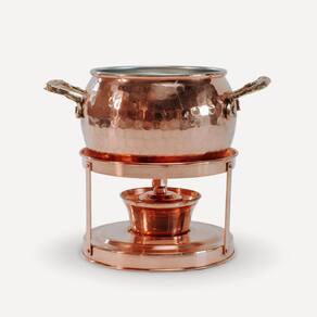 Conjunto para Fondue Rechaud em Cobre Puro Artesanal 1400ml