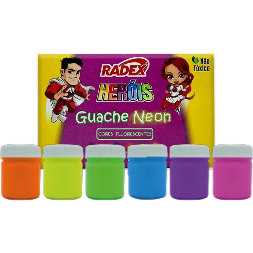 Tinta Guache 15ml Neon Asuper 06 Cores - Radex