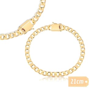 Pulseira Masculina Elo Grumet Banhada A Ouro 18K 6Mm
