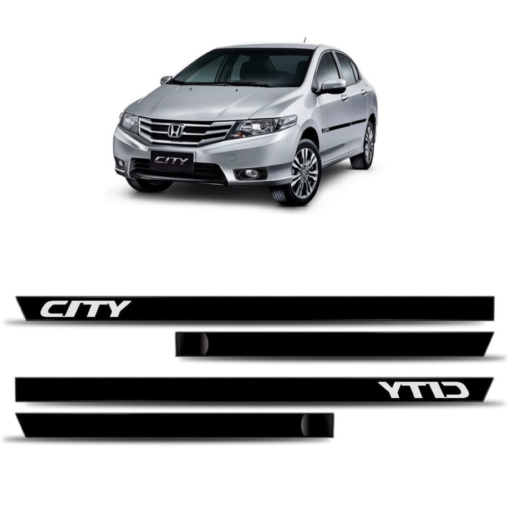 Kit Borrachão Lateral Honda City Todos 4 Peças
