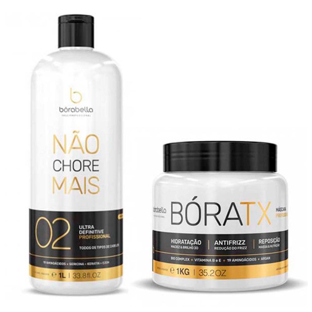 Kit Progressiva Not Cry More  e Mascara BoraTX Borabella 1L