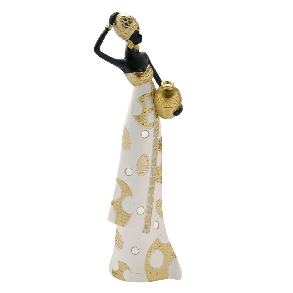 Figura Decorativa Estatueta Mulher Africana 45 X 15 X 10 Cm - 83-887