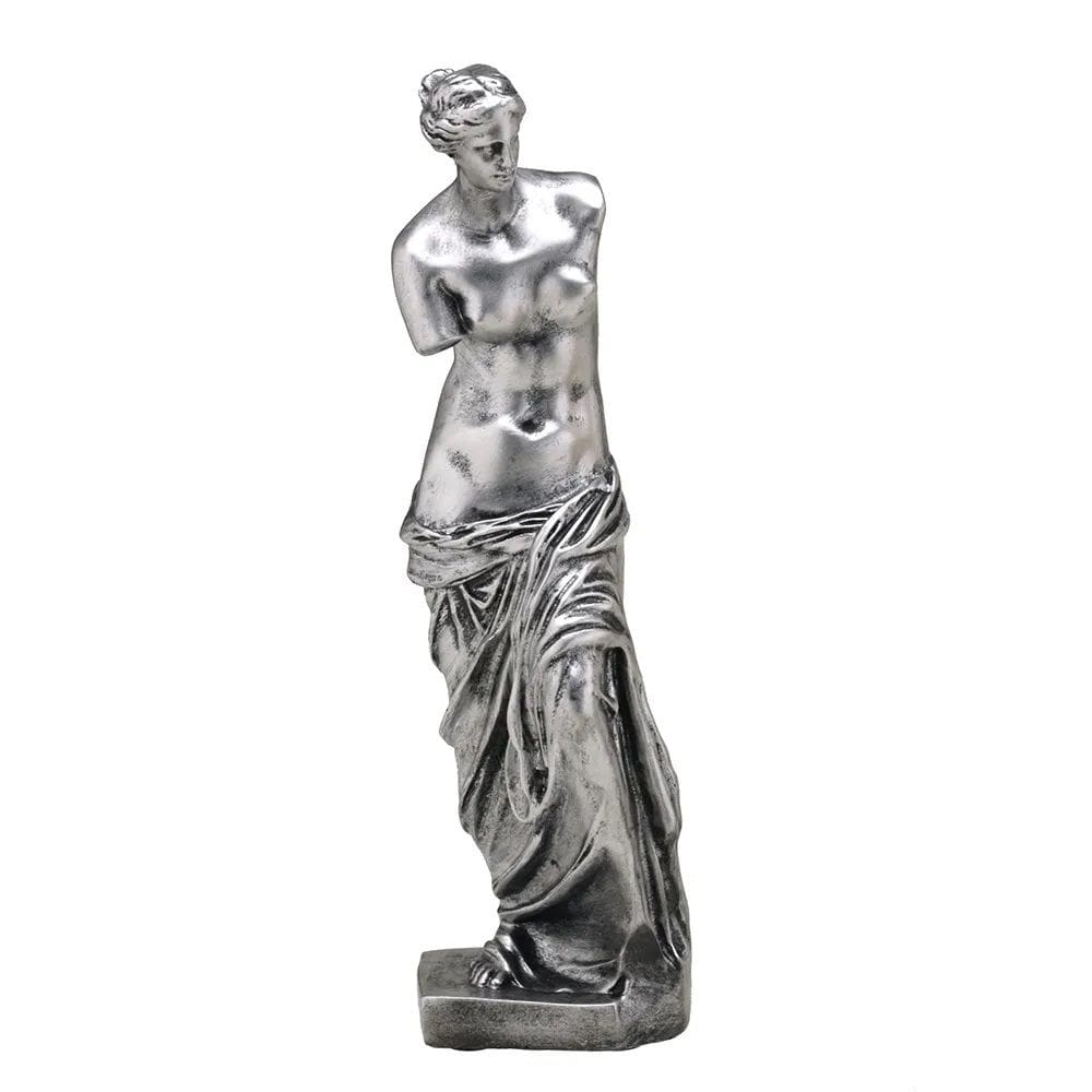 Figura Decorativa Estatueta Vênus De Milo Prata 29 X 8 X 8 Cm
