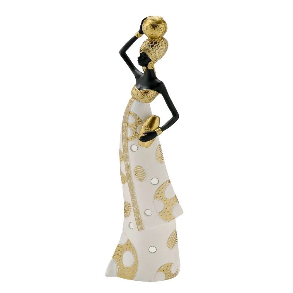 Figura Decorativa Estatueta Mulher Africana 42 X 11 X 8 Cm - 83-886