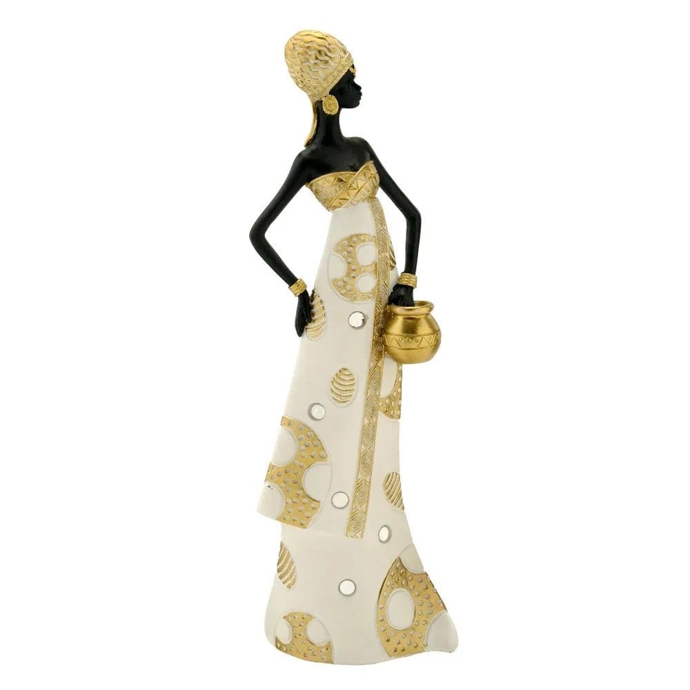 Figura Decorativa Estatueta Mulher Africana 33 X 10 X 7 Cm - 83-885