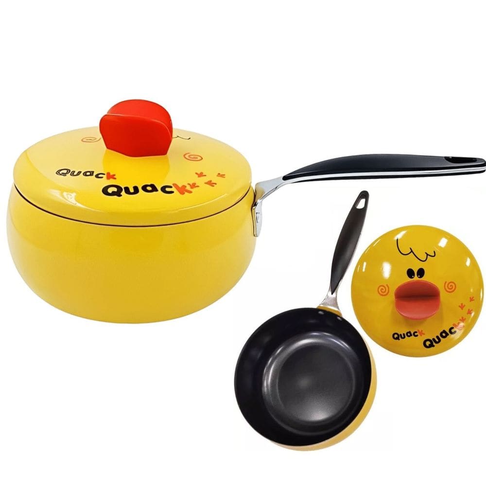 Panela Esmaltada Antiaderente Decorativa Amarelo do Patinho 1,2Lt