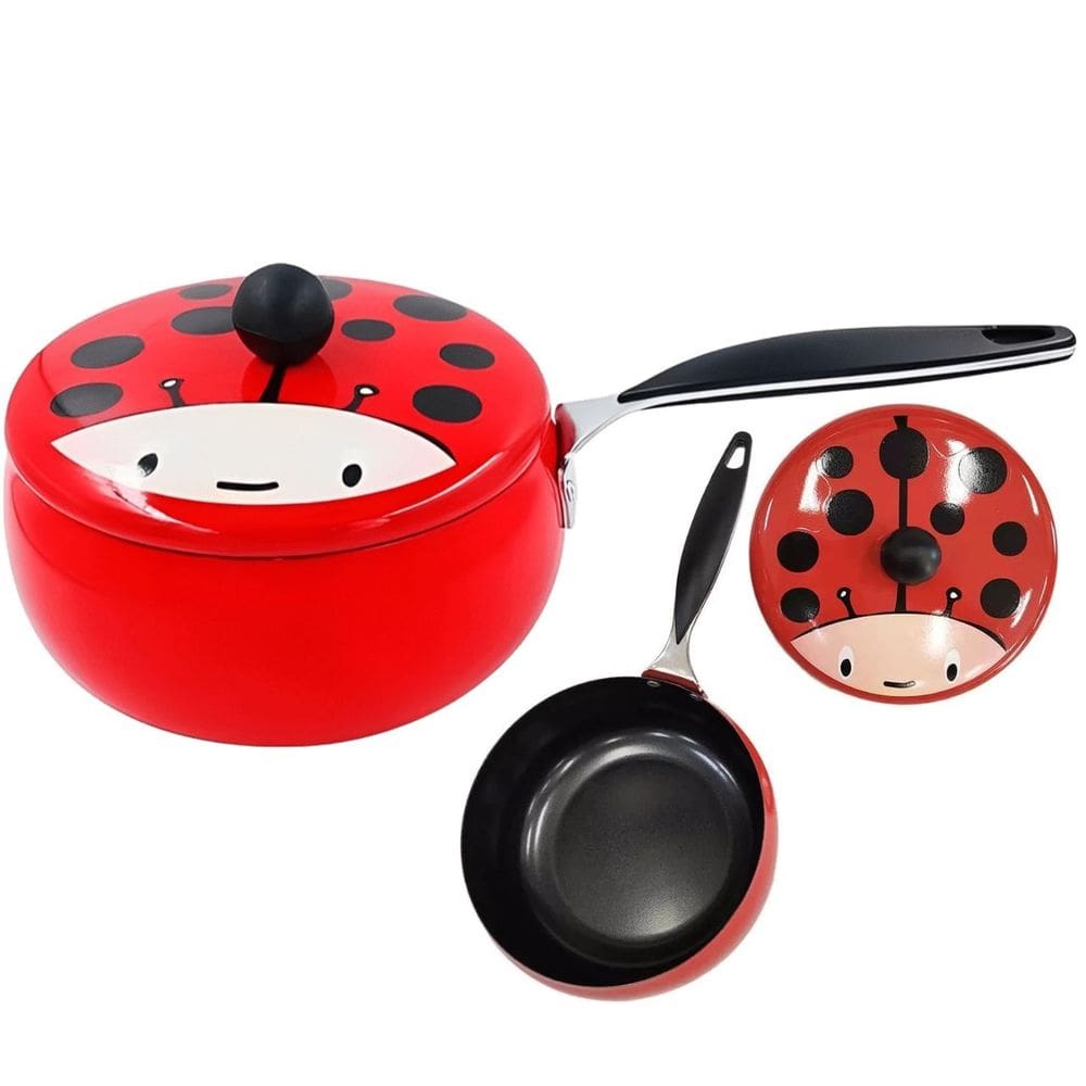 Panela Esmaltada Antiaderente Decorativa Vermelha da Joaninha 1,2Lt