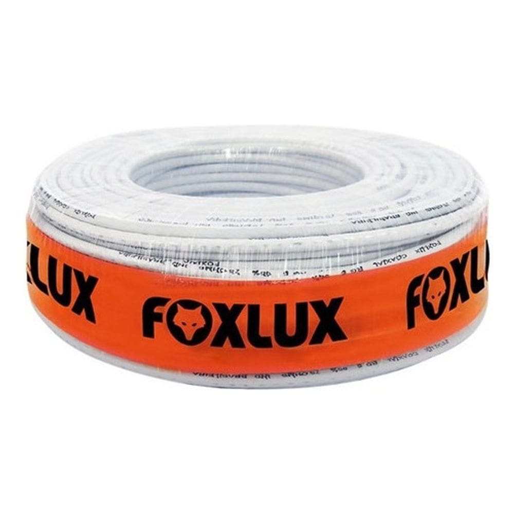 Cabo Coaxial Rgc 06/75 Ohms 67% Branco 100m Foxlux