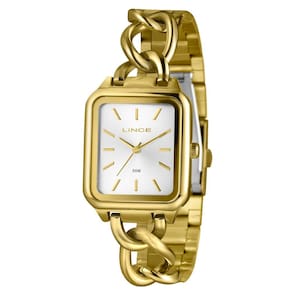 Relógio Lince Feminino Ref: Lqg4825l30 S1kx Retangular Bracelete Dourado