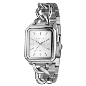 Relógio Lince Feminino Ref: Lqm4825l30 S1sx Retangular Bracelete Prateado