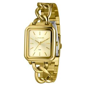 Relógio Lince Feminino Ref: Lqg4825l30 C1kx Retangular Bracelete Dourado