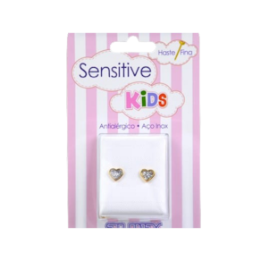 Brinco Studex Sensitive Kids Coração Branco 6X6mm Sk3564y