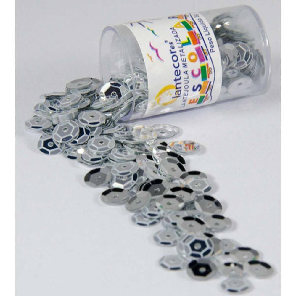 Lantejoula Metalizada Prata 10mm. 12 Potes 2g. - Lantecor