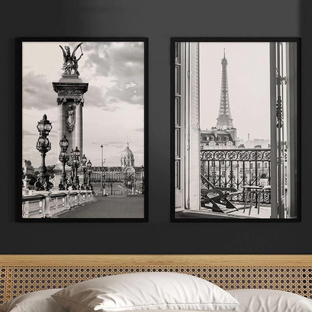 Kit 2 Quadros Decorativos Fotografias Paris Pb 24X18Cm