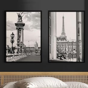Kit 2 Quadros Decorativos Fotografias Paris Pb 24X18Cm